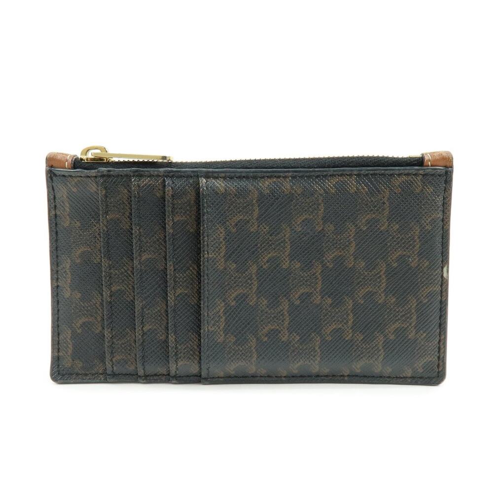 Celine Triomphe Coated Canvas Card Holder Brown